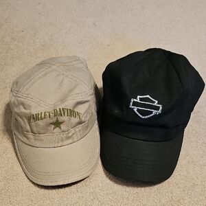 Harley-Davidson Tan and Black Caps